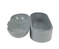 Kela 11167 boîte à pain, métal brillant, 44 x 21,5 cm, hauteur 21 cm, coloris gris, Frisco