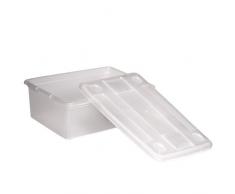 Jago - Boîte de Rangement Plastique Transparente avec Couvercle 7 l (lot de 12)