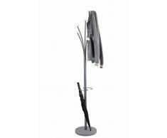Alba - Porte Manteau - PMFESTY2 - 5 Patères - Portant à Vêtements - Porte Parapluie - Porte Accessoires - Base Stable Lestée - Montage facile - Gris Métal - Blanc