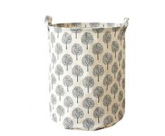 YOUJIA Grande Pliable Panier à Linge Boite Rangement en Tissu Organisateur pour Vetement sale Sac pour Stockage de Jouets (Arbre Noir, 35*45 cm)