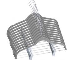 Utopia Home - Lot de 30 Cintres en Velours pour Jupes - Cintres Pantalon, Antidérapant pour Adultes (Gris)