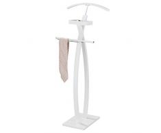 IDIMEX Valet de Chambre Robin Valet de Nuit Porte vêtements, Structure en Bois laqué Blanc