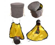 Ototon Sac de Rangement Jouet Tapis de Jeu Pliable avec Poignée Couvercle Grand Organisateur pour Plage Voyage Maison Jardin