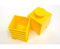 Brique de rangement LEGO 1 plot, Boîte de rangement empilable, 1,2 l, jaune