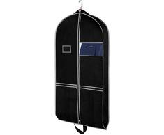 Sacs à vêtements Respirants Sacs de Costume pour la Robe de Voyage 109cm Housse de Costume avec 2 Grandes Poches en Filet et Un Porte-Carte didentité