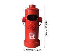 Poubelle extérieure américaine LOFT Wind Poubelle décorative en fer, fer rétro, intérieur et extérieur, style industriel (Color : Red, Taille : 16.55 * 34.67inchs)