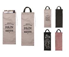 Sac à Pain Bistrot Mod1 Gris et Noir - Baguette Cuisine Deco Accessoire - 399