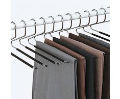Ideaworks Lot de 12 - Cintre Pantalon - Pli Intelligent - Anti Glisse - Choix et Rangement Facile