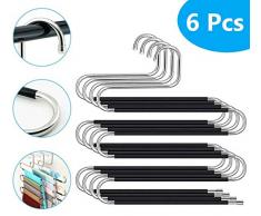 Skroad Pantalons Cintres,Multi-usages Cintre en Acier Inoxydable de 5 étages Conception antidérapante pour écharpes Jeans Vêtements Pantalons Serviettes