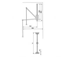 Emuca 7086211 Hang Penderie rabattable réglable 600-830 mm Finition Chromé