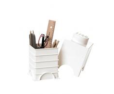 Brique de rangement LEGO 1 plot, Boîte de rangement empilable, 1,2 l, blanc