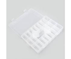 24 compartiments Boîte de rangement à bijoux en plastique