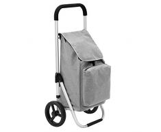 SONGMICS Caddie de Courses, Pliable, avec roulettes, Léger, avec Sac Isotherme, Volume 40 L, Gris KST04GY