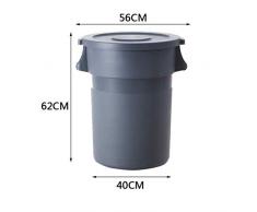 Garbage Can Home Poubelle en Plastique, Poubelle à roulettes de 80L, Poubelle Ronde de Restaurant d'hôtel, Poubelle d'extérieur en Aluminium pour Roue Universelle, Dispositif de Collecte de débris