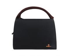 PHILORN Sac Repas Lunch Bag Déjeuner Boite Isotherme Fourre-Tout pour Le École et Le Travail, Noir