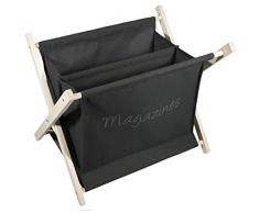 Mojawo Porte-revues en Bois Noir 32 x 37 x 26 cm