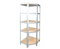 shelfplaza® HOME Étagère dangle galvanisé de 180x90x60 cm avec 5 portants - étagère modulaire pour nos étagères de 60 cm de profondeur - Étagère d’entrepôts garage grenier atelier maison