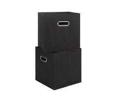 Chippon Boîte de Rangement Pliable, Cube en Tissu, Bacs de Rangement pour Organisateur, 28 x 28 x 28 cm, 2 Paquets, Noir