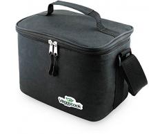Veggycook lunch bag isotherme sac repas midi bureau noir 7 litres pour femme enfant homme bandoulière poignée filet garde le déjeuner chaud et froid pique nique ecole travail pliable fraîcheur petit