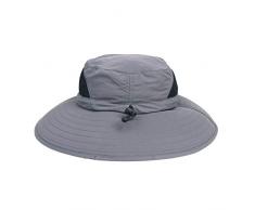 Larges bords Fischer Chapeaux chapeau de brousse – Protection Solaire UPF 50 + chapeau – Adulte unisexe Poubelle Chapeaux Casquette avec kinnband Pêche Chapeaux pour extérieur randonnée (gris foncé)