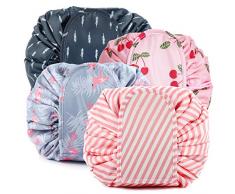 ANDERK 4 Pcs Trousses à Maquillage, Cordon Paresseux Sacs de Maquillage Grande capacité Sac Cosmétique Imperméable Trousse de Maquillage Femmes pour Organisateur de Voyage, Organisateur Maquillage, Or