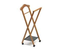 Arredamenti Italia AR_IT- 119 NELSON Valet de Nuit Pliable HÃªtre Massif couleur Naturelle 46 x 105 x 38 cm