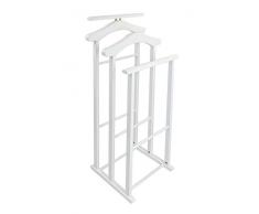 ARREDAMENTI ITALIA 107 Maxi Bianco Valet de Chambre Triple, Hêtre, Blanc, 35x35x102 cm