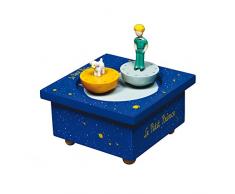 TROUSSELIER - Le Petit Prince Saint Exupéry - Boîte à Musique Dancing - 2 Figurines Amovibles - Fonctionnement Simple - Musique Petite Musique de Nuit de Mozart - Colori Bleu Roi