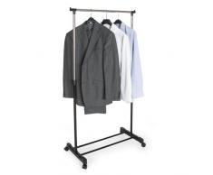 TecTake 400848 Valet de Chambre Séchoir à Linge Telescopique Garde-Robe avec roulettes Blanc