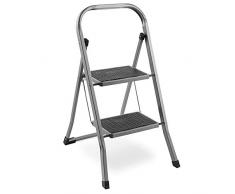 VonHaus Escabeau 2 marches - Pied antidérapant - Design pliable facile à ranger - Parfait pour la maison/la cuisine/le garage - Marchepied