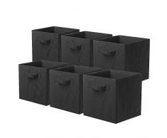 PowerKing Lot de 6 Boîtes Tiroirs en Tissu Cube de Rangement Pliable Coffre pour Linge Jouets Vêtement