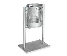 Collecteur de déchets pour l'extérieur - capacité 30 l, avec arceau et toit - galvanisé à chaud - Collecteur de déchets Collecteurs de déchets Poubelle Poubelle d'extérieur Poubelles Poubelles