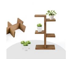 Petite étagère Échelle en bois Mini en bois pour fleurs et plantes, support de maintien, 3 étages en bois étagère d'angle Échelle,35x20x10cm