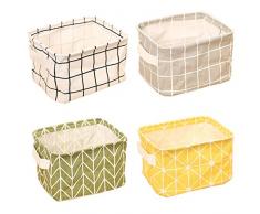 ZhengYue Boîte de Rangement Pliable Lin Tissu Bureau Rangé Stockage