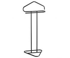 IDIMEX Valet de Chambre Valet de Nuit Camilo Porte vêtement métal laqué Noir