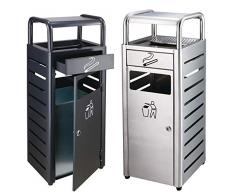 ZfgG Poubelle extérieure peut boîte de stockage des déchets avec la poubelle d'hôtel de club d'ascenseur d'acier inoxydable de cendrier - 330 * 280 * 890mm boîte de recyclage (Couleur : NOIR)