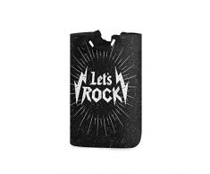 SURERUIM Sac à Linge,Grand Panier à Linge Pliable Hipster imprimé Musique Rock Grunge Monochrome Panier à Linge Pliable,bac de Rangement de Lavage Pliable