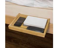 SoBuy NKD01-N Petite Table de Chevet Étagère Suspendue en Bambou Table de Nuit pour Les Petites Chambres, Les Lits Superposés, Les Loft et Les Dortoirs