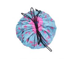 Youth Union Tapis de jeu rond pour enfant, Sac de rangement pour jouets, Idéal pour un rangement rapide 140 cm rose