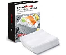 Bonsenkitchen Sacs Sous Vide Alimentaire 20x30 cm 200 Sachets pour Machine Sous Vide - Sacs à Faire le Vide dair Gaufrés pour la Conservation des Aliments et la Cuisson & Boilable - VB8909