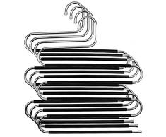 Natuce 4 Pièces Cintres Porte-Pantalons Multi-usages Cintres Pantalon Multiple Cintres de Pantalon en Acier Inoxydable Antidérapant pour Pantalons Jeans Jupes écharpes Vêtements Serviettes