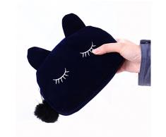 JUNGEN Trousse Cosmétique Voyage Sac Trousse à Stylo Trousse à Crayon Sac de Rangement Organisateur des Cosmétiques Gros Yeux Grande Capacité Pochette Chat Maquillage Sac 4 Couleur Optionnelle