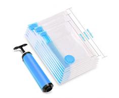 Pathonor 7 Sacs de Rangement sous Vide avec Pompe sous Vide,Vêtements,Literie, Oreillers,Sac de Vêtement de Compression Fabriqué en PA, Housse Aspirante