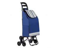 mfavour 38L Poussette de Marché, Pliable Chariot de Courses, Etanche Caddie à 6 Roues Escalier (Bleu) (Bleu Claire)