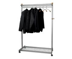 Alba PMLUX6 Vestiaire Mobile Gris Métal / Bois Clair Livre avec 6 Cintres