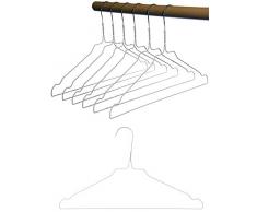 Hagspiel Cintre en métal avec revêtement en zinc de haute qualité, revêtement par pulvérisation blanche, avec barre et encoches de rock, fabriqué en Autriche, 100 Stk. 2,3 mm weiß