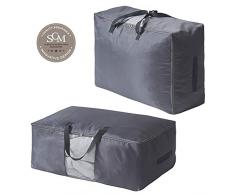Sac de Rangement pour Couette - Grand Sac de Rangement Fenêtre - Transparent Respirant Antibactérien