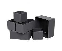 SONGMICS Organiseurs de Tiroir, Séparateur de Coiffeuse, Lot de 6, Boîte de Rangement Pliable en Tissu pour Chaussettes, sous-Vêtements, Soutiens-Gorge, Cravates, Foulards, Gris RDZ06G