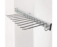JFBG Cabinet Porte-Pantalons Coulissant À Montage Latéral, Porte-Cravate Extensible avec Rail Coulissant, Pantalon Cintres pour Profondeur 47cm Cabinet-9 Tiges