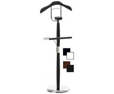 CLP Valet De Chambre Cardiff avec Ceintres pour Vestes Et Pantalons I Valet De Chambre Unisex en Métal Chromé I Vide-Poche Inclus Noir